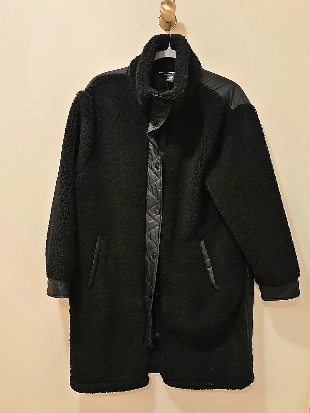 Athleta Womens Black Fleece Jacket Like New; Large